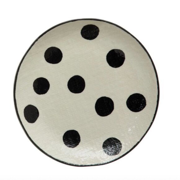 Set/2 Hand-Painted Plates with Linen Texture - Picture 2 of 4